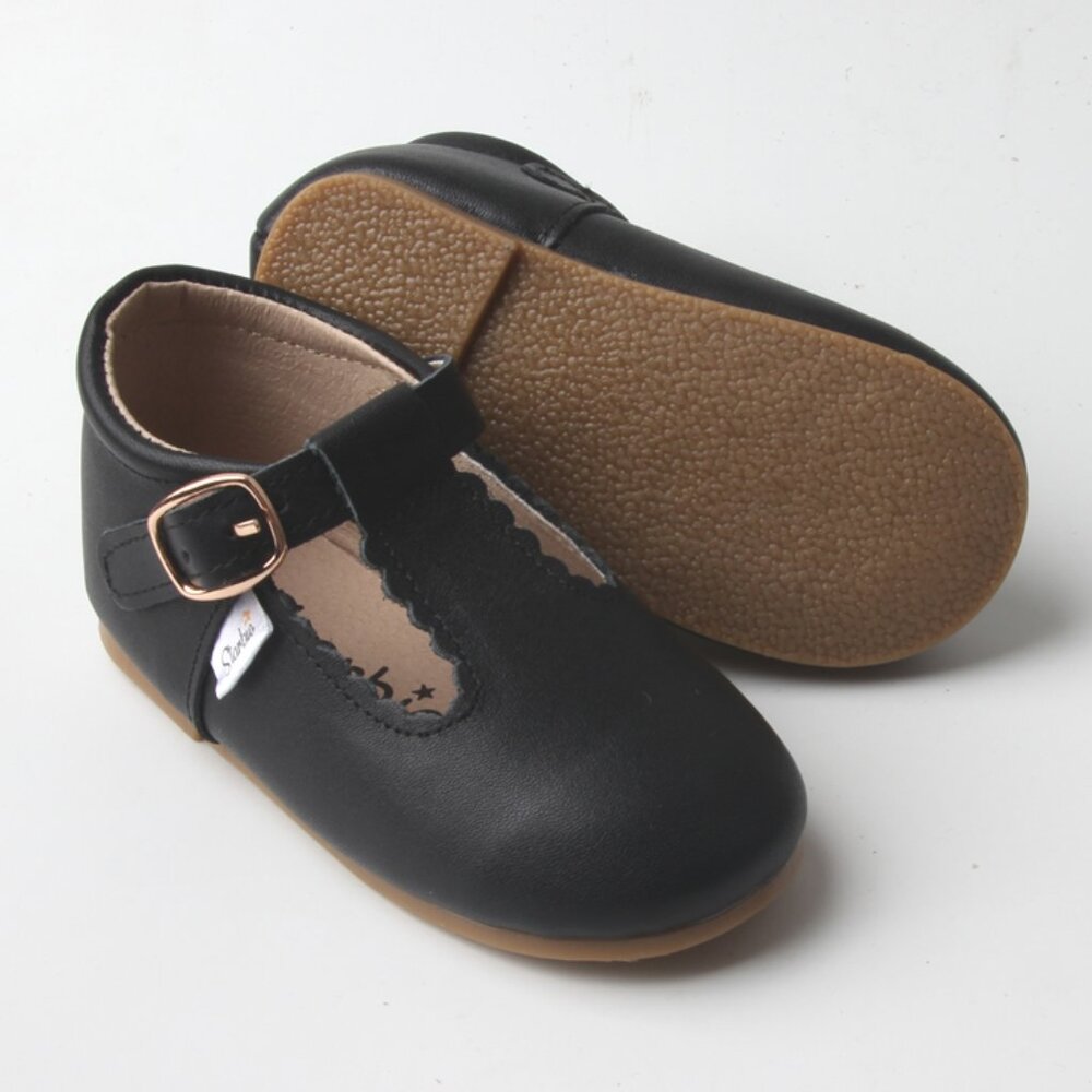 Starbie Hard-Sole Baby Mary Janes Black Baby Shoes Toddler Shoes